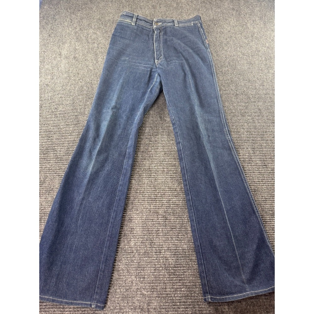 Vintage 1970s Jordache Bell Bottom Jeans Womens 34 Dark Wash Flare Denim